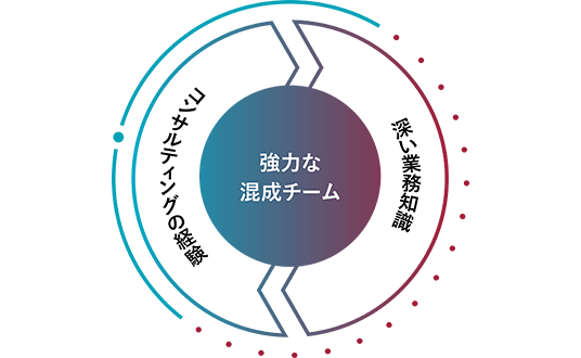 プロティビティの比類なきコンサルティング経験とロバートハーフの深い業務知識を融合させた、他に類を見ない柔軟な提供モデルで、お客様に合わせてカスタマイズしたリソースチームを構築し、あらゆる難題に対応します。