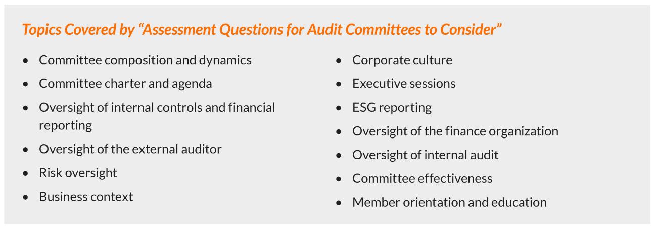 Assessment Questions Topics Chart
